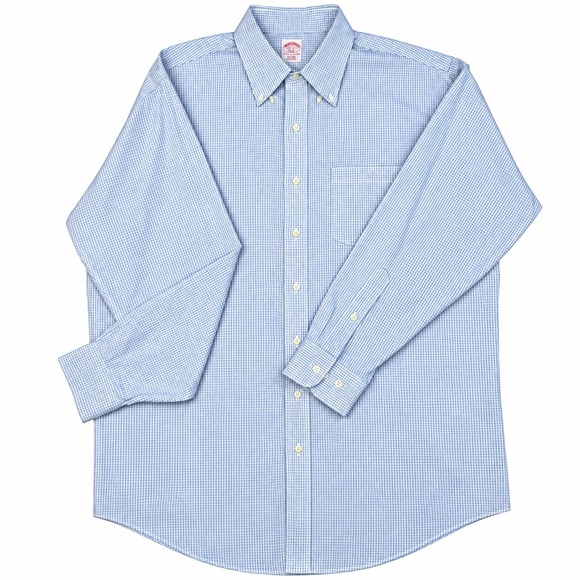 Brooks Brothers Other - Brooks Brothers 346 Mens 17.5 6/7 Blue White Check Non-Iron Cotton Dress Shirt